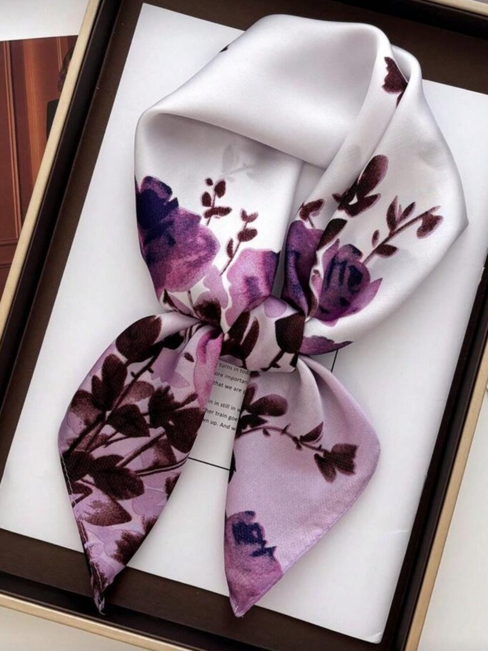 Floral purple Print Scarf M645
